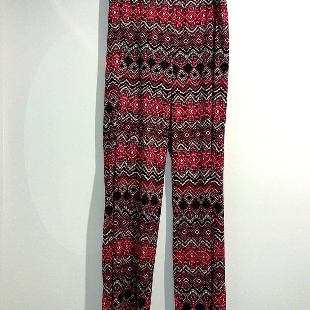 AB Studio pink white tan black pants. Size large.